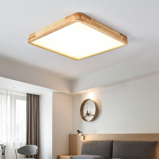 Lustra Lumière Plafonnière Géométrique en Bois LED-Luire