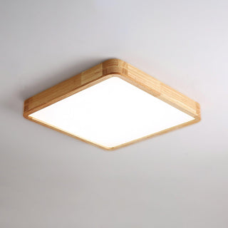 Lustra Lumière Plafonnière Géométrique en Bois LED-Luire