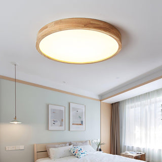 Lustra Lumière Plafonnière Géométrique en Bois LED-Luire