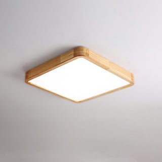 Lustra Lumière Plafonnière Géométrique en Bois LED-Luire