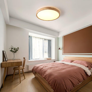 Lustra Lumière Plafonnière Géométrique en Bois LED-Luire