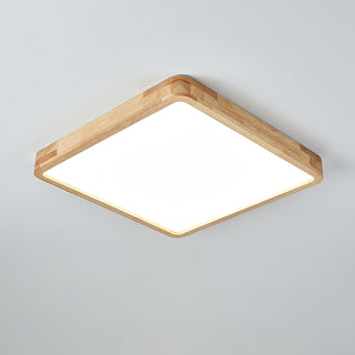 Lustra Lumière Plafonnière Géométrique en Bois LED-Luire
