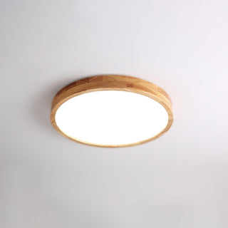 Lustra Lumière Plafonnière Géométrique en Bois LED-Luire