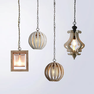 Sylaette Suspension en Bois Globe