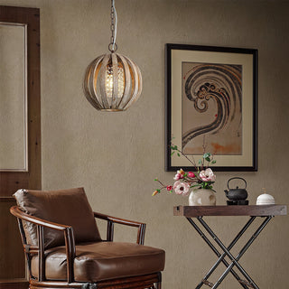 Sylaette Suspension en Bois Globe