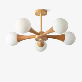 Lustra Lustre Globe en Bois Rétro