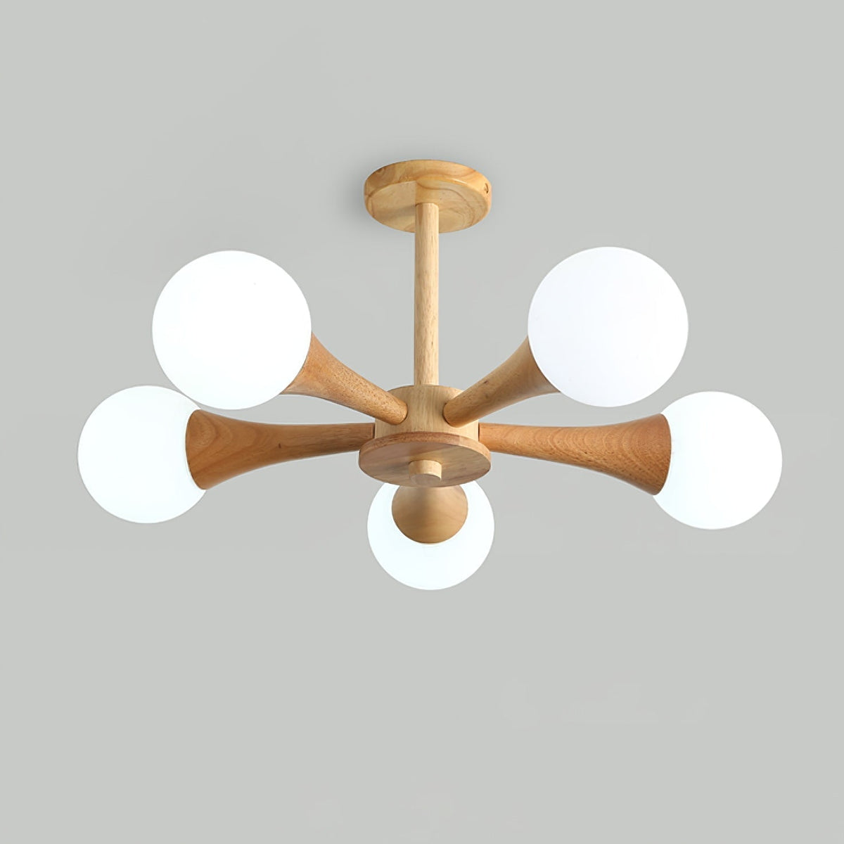 Verina Lustre Globe en Bois Rétro