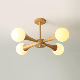 Lustra Lustre Globe en Bois Rétro