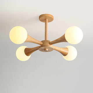 Lustra Lustre Globe en Bois Rétro