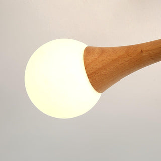 Lustra Lustre Globe en Bois Rétro