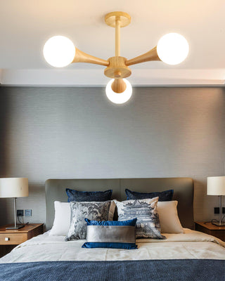 Lustra Lustre Globe en Bois Rétro