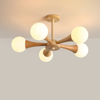 Lustra Lustre Globe en Bois Rétro