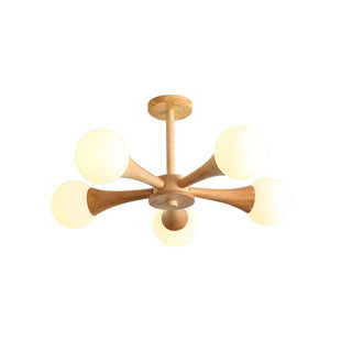 Lustra Lustre Globe en Bois Rétro