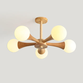 Lustra Lustre Globe en Bois Rétro