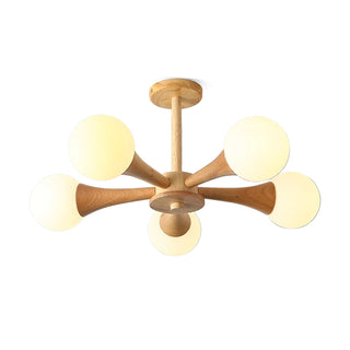 Lustra Lustre Globe en Bois Rétro