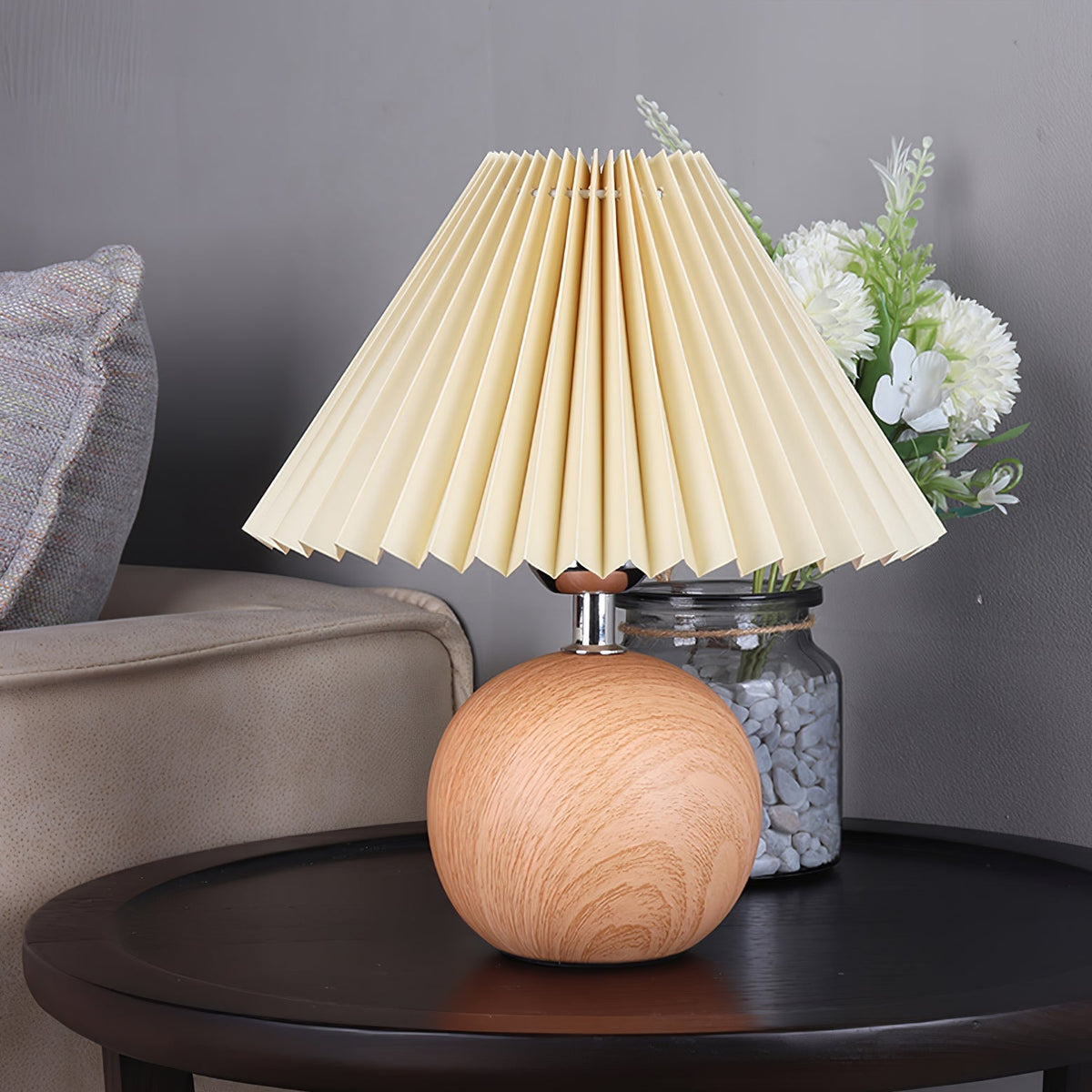 Zesilon Lampe de Table en Bois Sphérique