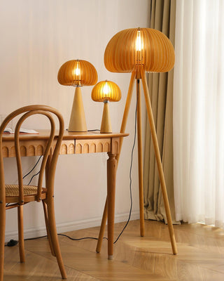 Zetalyre Lampadaire en Bois Tripode