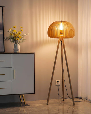 Zetalyre Lampadaire en Bois Tripode