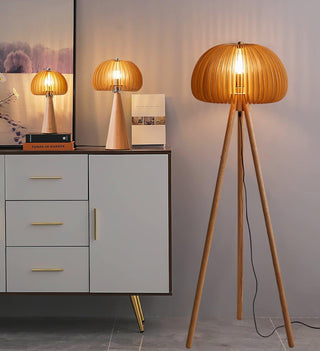 Zetalyre Lampadaire en Bois Tripode