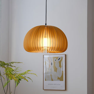 Solara Lampe Suspendue en Bois Dôme Citrouille Nordic