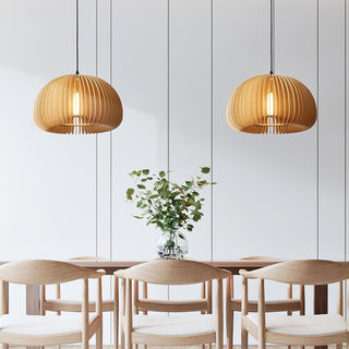 Solara Lampe Suspendue en Bois Dôme Citrouille Nordic