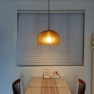 Solara Lampe Suspendue en Bois Dôme Citrouille Nordic