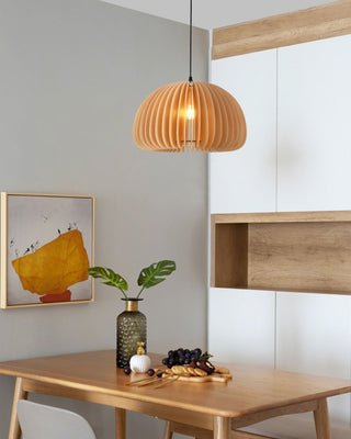 Solara Lampe Suspendue en Bois Dôme Citrouille Nordic