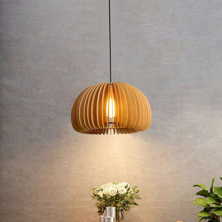 Solara Lampe Suspendue en Bois Dôme Citrouille Nordic