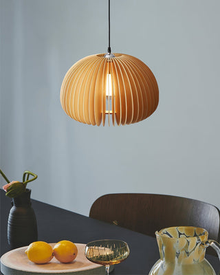 Solara Lampe Suspendue en Bois Dôme Citrouille Nordic