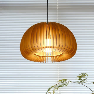 Solara Lampe Suspendue en Bois Dôme Citrouille Nordic