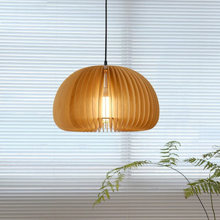 Solara Lampe Suspendue en Bois Dôme Citrouille Nordic