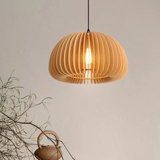 Solara Lampe Suspendue en Bois Dôme Citrouille Nordic