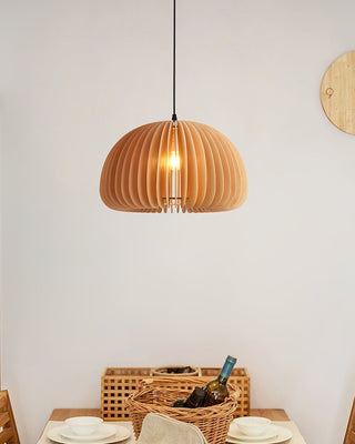 Solara Lampe Suspendue en Bois Dôme Citrouille Nordic