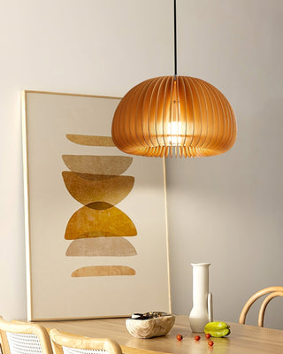 Solara Lampe Suspendue en Bois Dôme Citrouille Nordic