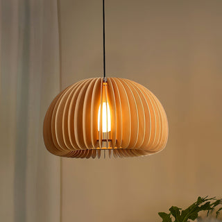 Solara Lampe Suspendue en Bois Dôme Citrouille Nordic