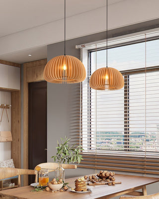 Solara Lampe Suspendue en Bois Dôme Citrouille Nordic