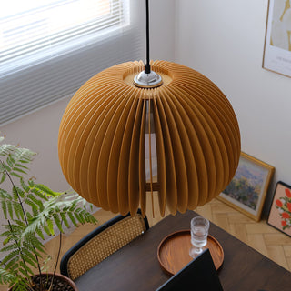 Solara Lampe Suspendue en Bois Dôme Citrouille Nordic
