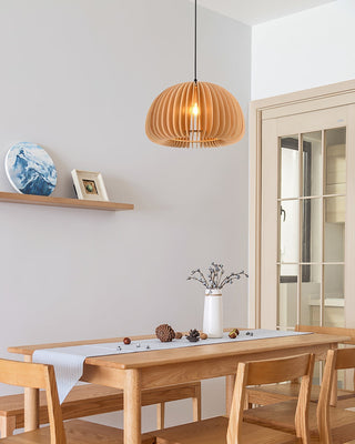 Solara Lampe Suspendue en Bois Dôme Citrouille Nordic
