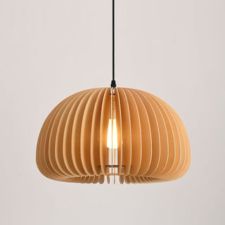 Solara Lampe Suspendue en Bois Dôme Citrouille Nordic