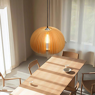 Solara Lampe Suspendue en Bois Dôme Citrouille Nordic