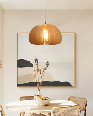 Solara Lampe Suspendue en Bois Dôme Citrouille Nordic