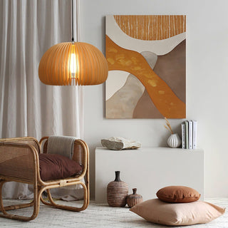Solara Lampe Suspendue en Bois Dôme Citrouille Nordic