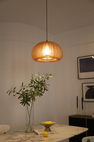 Solara Lampe Suspendue en Bois Dôme Citrouille Nordic