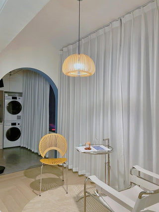 Solara Lampe Suspendue en Bois Dôme Citrouille Nordic