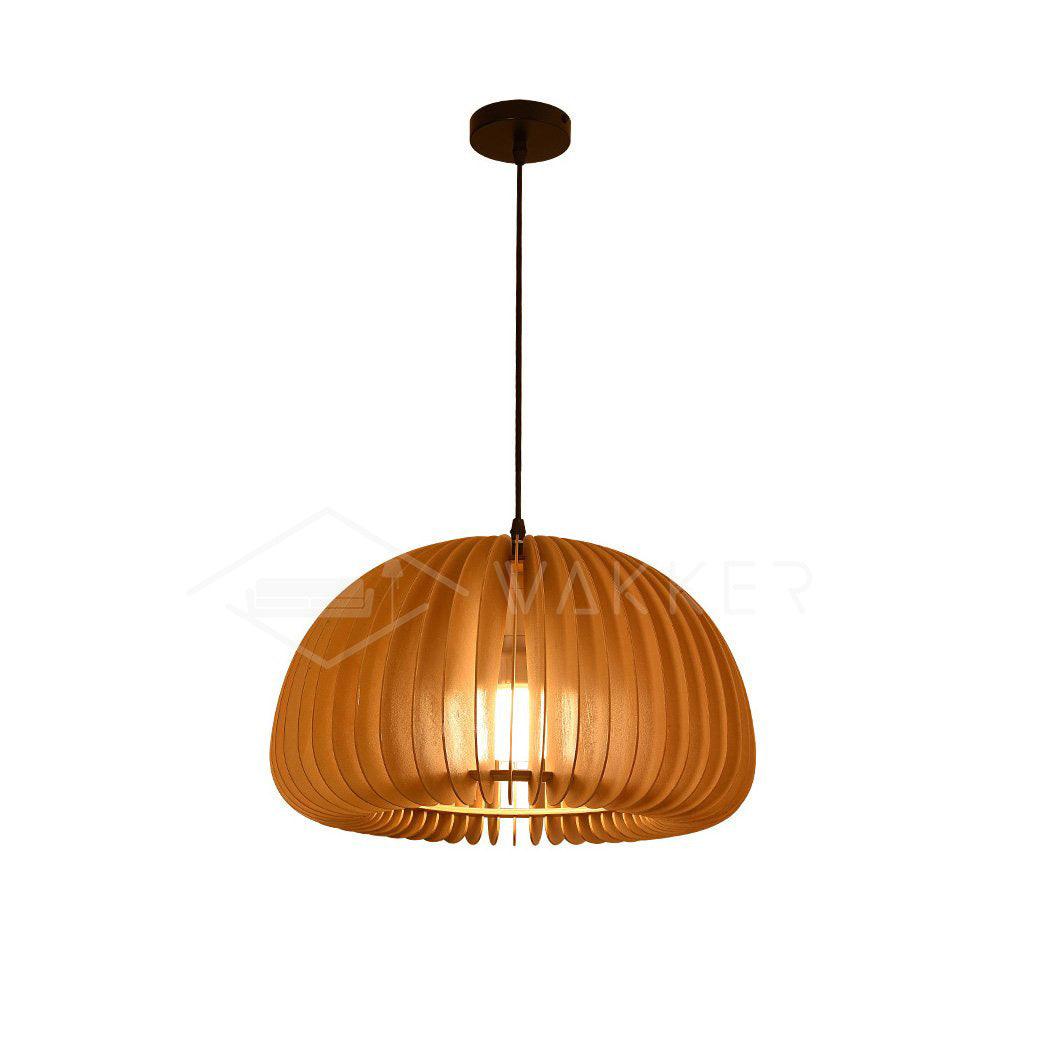 Floreira Lampe Suspendue en Bois Dôme Citrouille Nordic