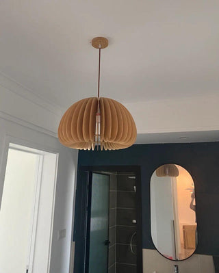 Solara Lampe Suspendue en Bois Dôme Citrouille Nordic