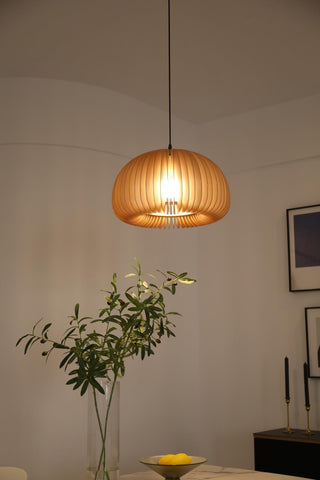 Solara Lampe Suspendue en Bois Dôme Citrouille Nordic