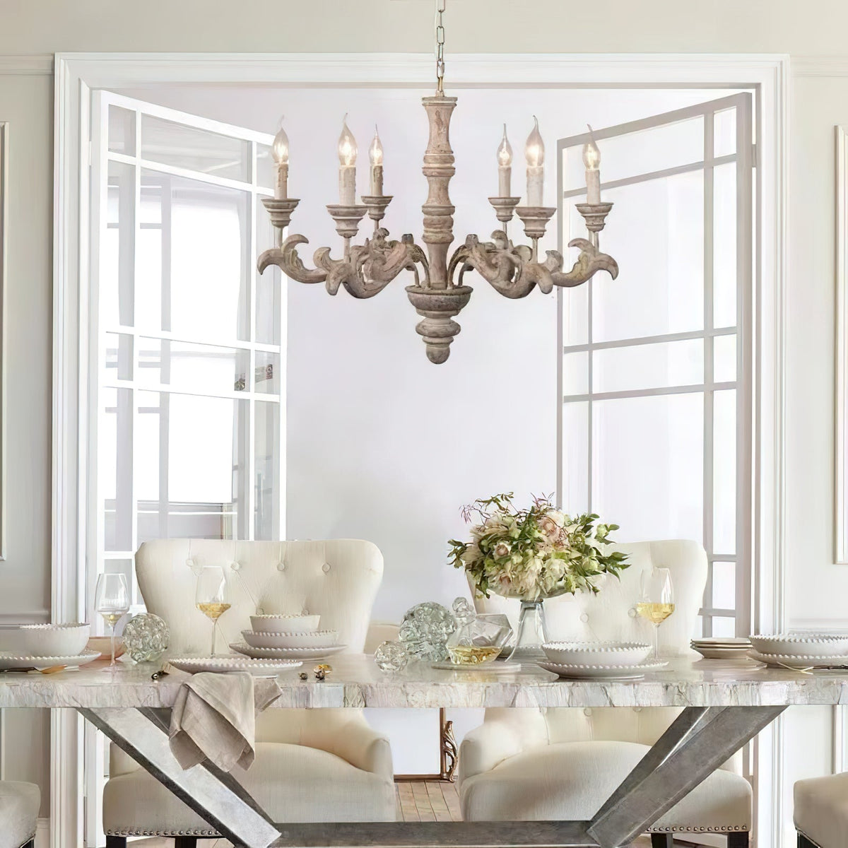 Vovynan Lustre Colonne Romaine Bois Luxe