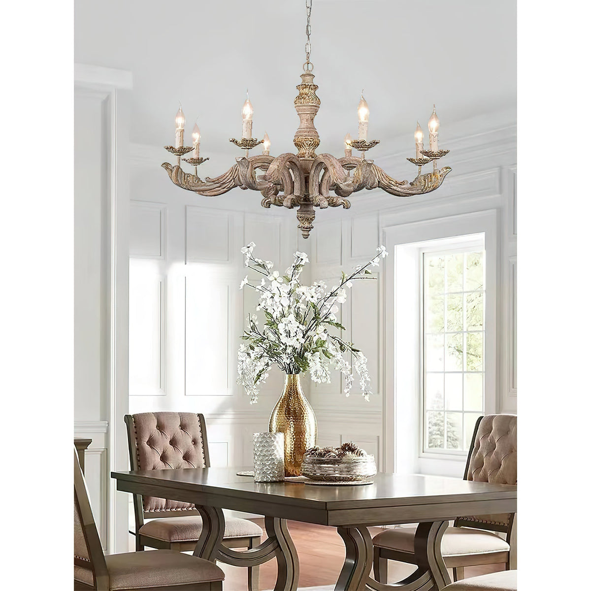 Vovynan Lustre Colonne Romaine Bois Luxe
