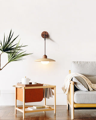 Wooden Saucer Wall Sconce-Neutral Decor